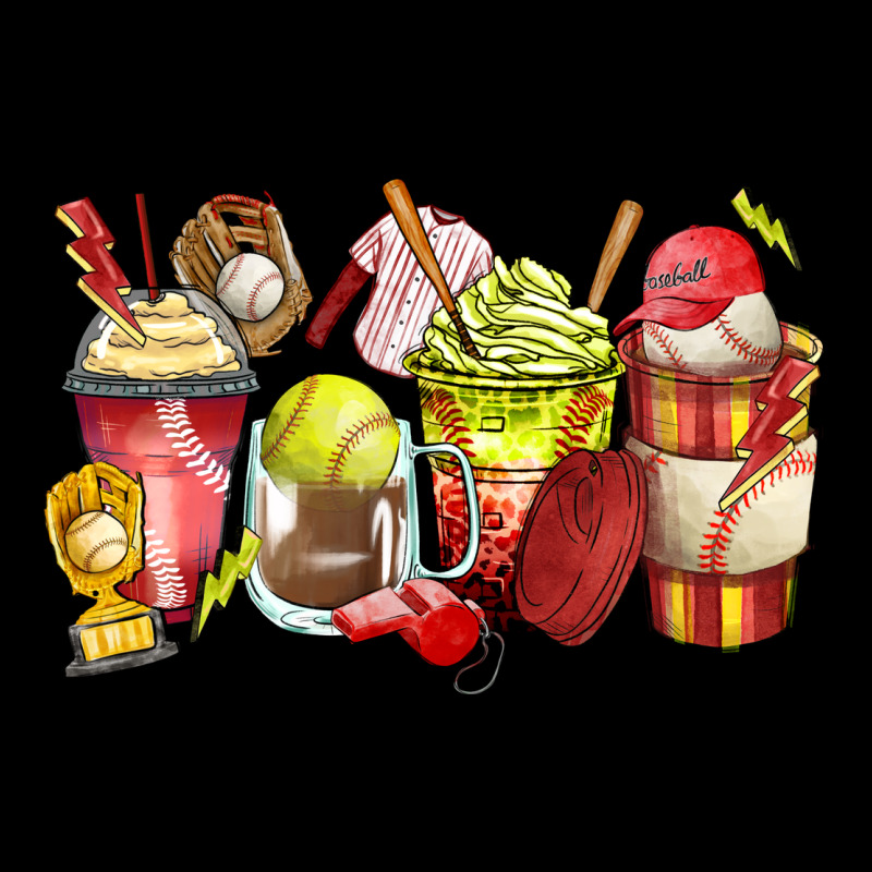 Baseball And Softball Coffee Cups Ladies Tee by Zillion Design Studio | Teevron