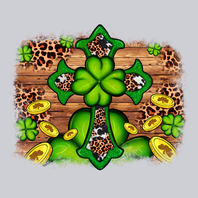 Western Shamrock Cross Leopard Background Heavyweight Sweatshirt by Artiststas | Teevron