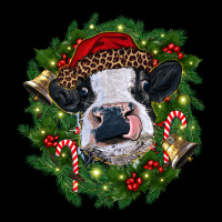 Heifer Cow With Christmas Wreath Premium Tee | Teevron
