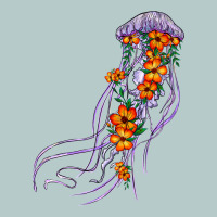 Light Purple Jellyfish And Floral Heavy Core Tee | Teevron