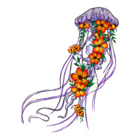 light purple jellyfish and floral | Teevron