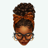 Afro Messy Bun Orange Leopard Bow Premium Hoodie | Teevron