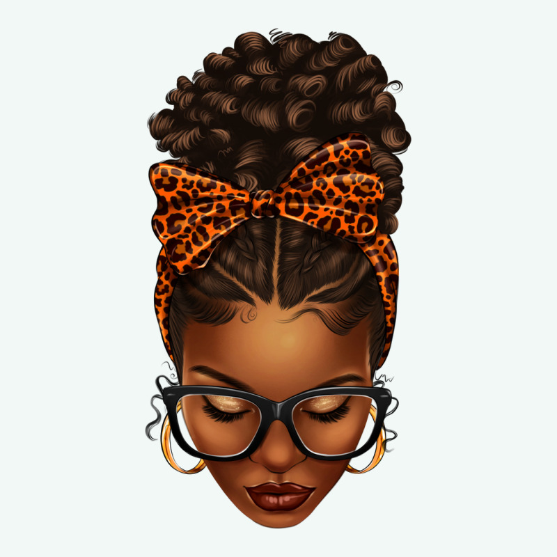 Afro Messy Bun Orange Leopard Bow Premium Hoodie by texasbilliewilder | Teevron