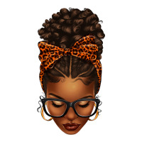 afro messy bun orange leopard bow | Teevron