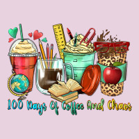 100 Days Of Coffee And Chaos Coffee Cups Ladies Tee | Teevron