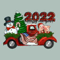 Happy New Year 2022 Christmas Truck With American Flag Heavyweight Hoodie | Teevron