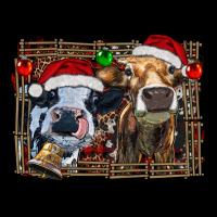 Christmas Heifers With Leopard And Cowhide Background Premium Tee | Teevron