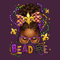 Bead Me Mardi Gras Afro Messy Bun Premium Tee | Teevron