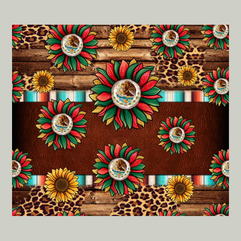 Seamless Mexican Sunflower Tumbler Design Heavyweight Hoodie by Jasminsmagicworld | Teevron