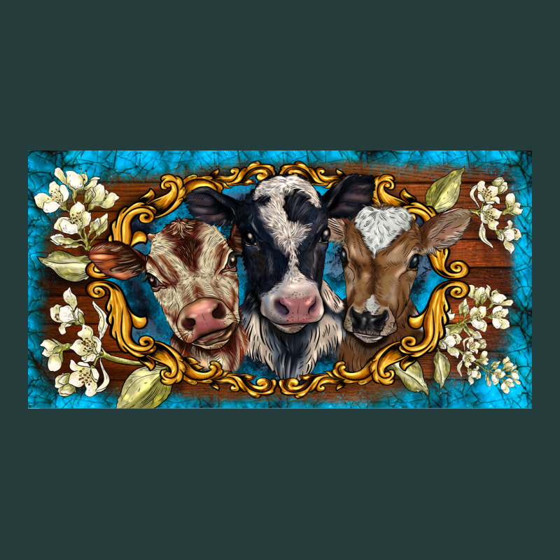 Western Cow Turquoise’s White Flowers License Plate Template Classic Tee by BarkalooDesign | Teevron