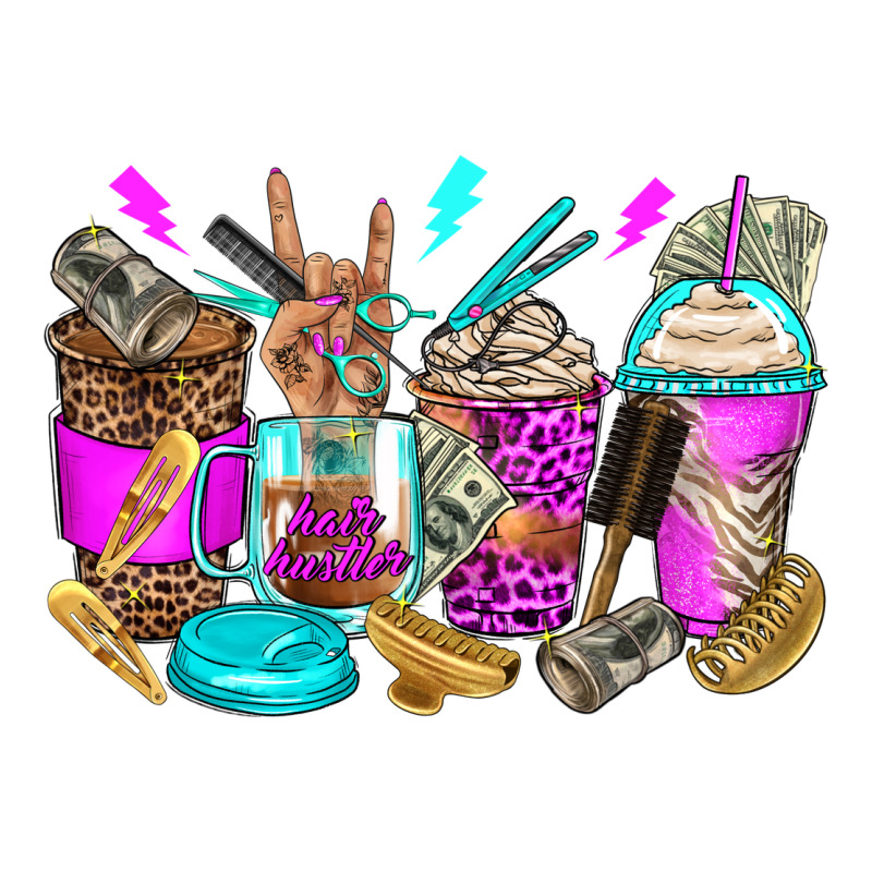 Hair Hustler Coffee Cups Premium Tee by Zillion Design Studio | Teevron