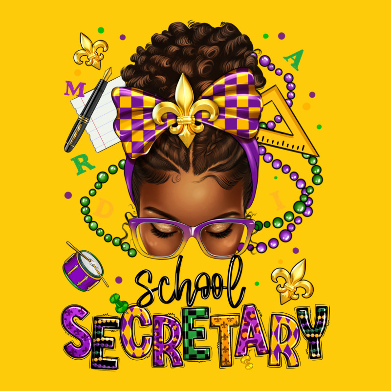 Mardi Gras School Secretary Afro Messy Bun Premium Hoodie by texasbilliewilder | Teevron