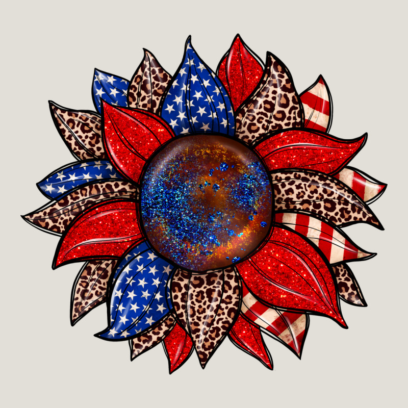 American Flag Leopard Sunflower Heavy Core Tee by Zillion Design Studio | Teevron