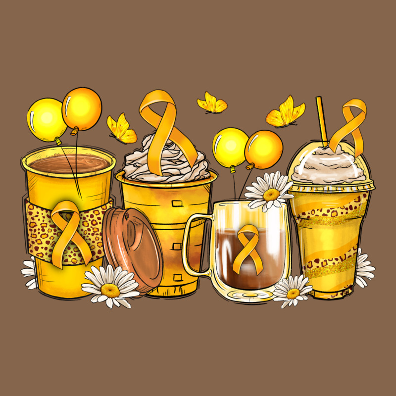 Childhood Cancer Coffee Cups Premium Tee by Zillion Design Studio | Teevron