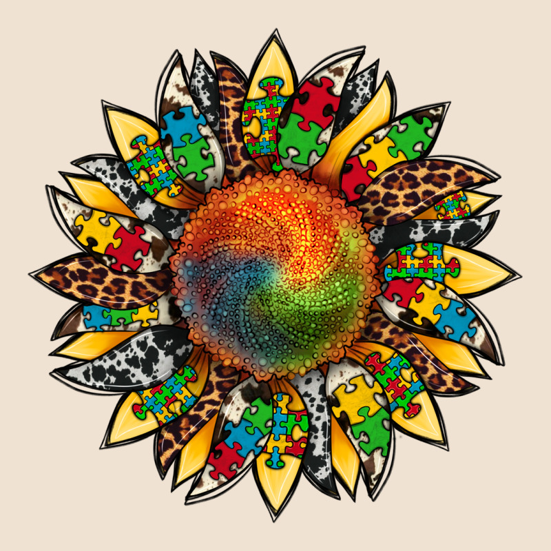 Autism Awareness Cowhide Leopard Sunflower Urban Heavy Tee by Artiststas | Teevron
