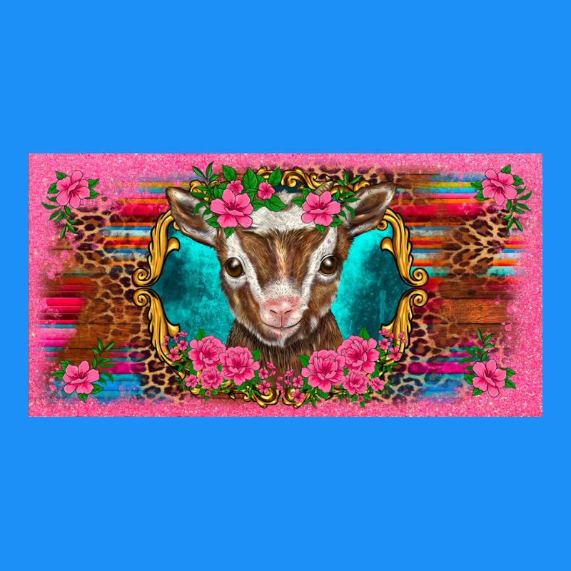 Western Baby Boer Goat Pink Flowers Serape Leopard Pink Glitter Patter Classic Tee by BarkalooDesign | Teevron