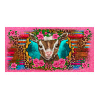 western baby boer goat pink flowers serape leopard pink glitter patter | Teevron