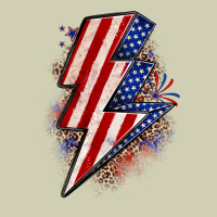 Leopard American Flag Lightning Bolt Heavy Core Tee | Teevron