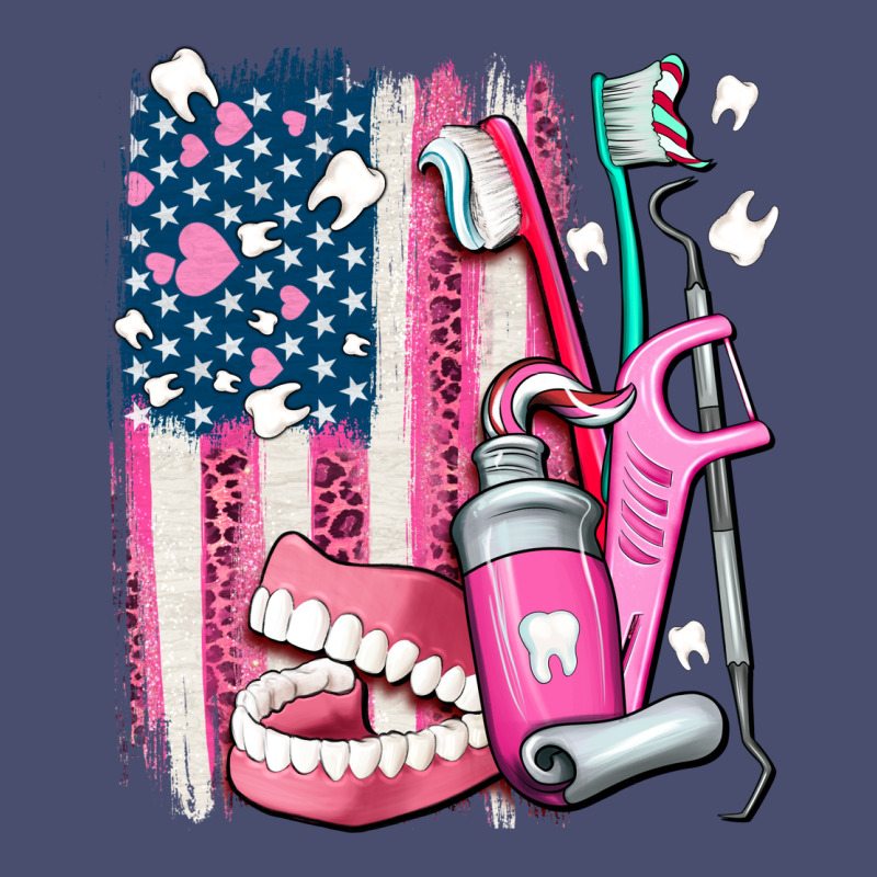 American Flag And Dental Elements With Teeth Vintage Tee by AdoDesignShop | Teevron