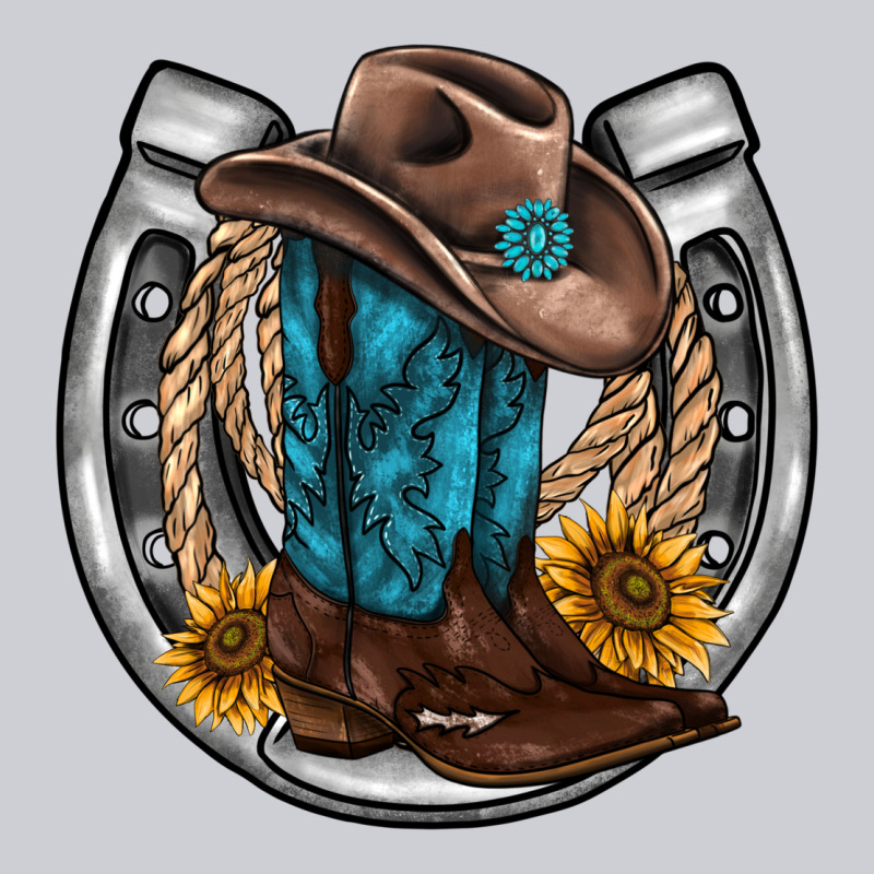 Western Horseshoe Boots Hat Rope Sunflower Heavyweight Sweatshirt by AdoDesignShop | Teevron