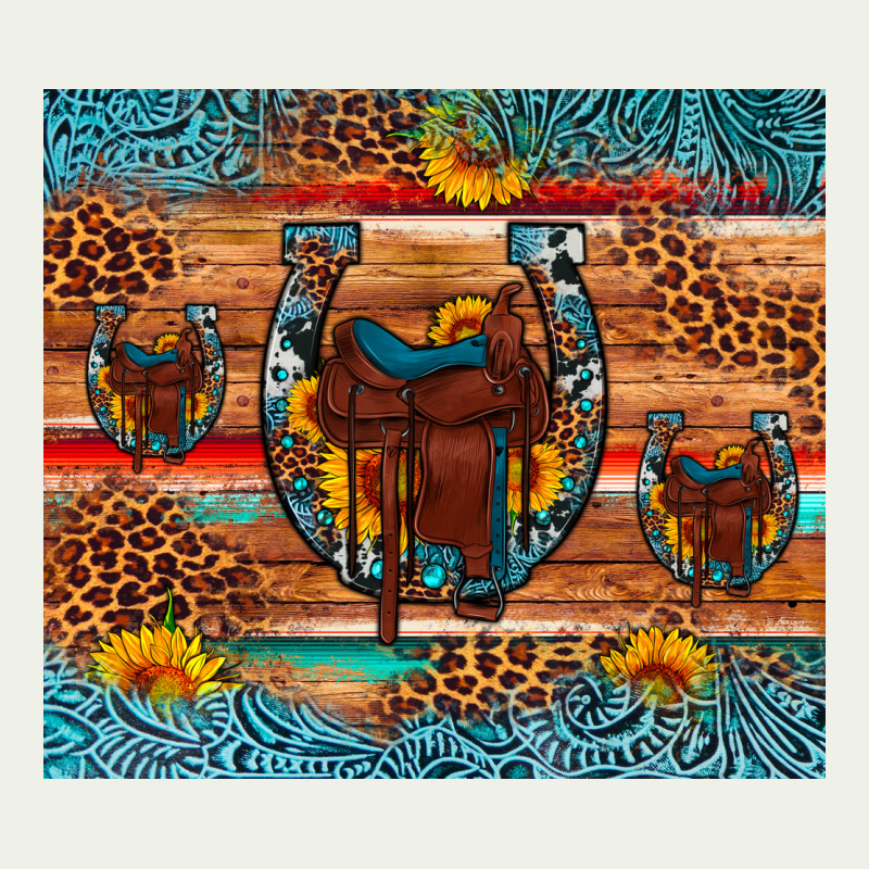 Saddle Horseshoe Leopard Sunflower Urban Heavy Tee by Artiststas | Teevron