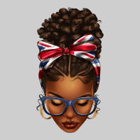 Union Jack Flag Afro Messy Bun Premium Tee | Teevron