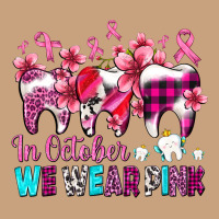 In October We Wear Pink Cancer Ribbon With Teeth Vintage Tee | Teevron