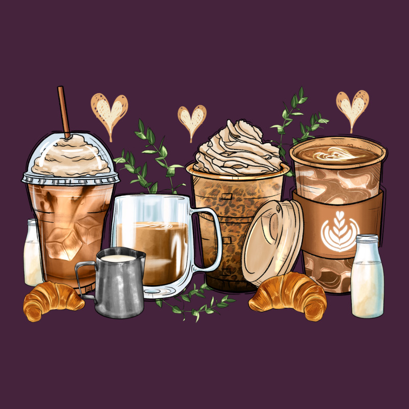 Latte Coffee Cups Premium Tee by Zillion Design Studio | Teevron