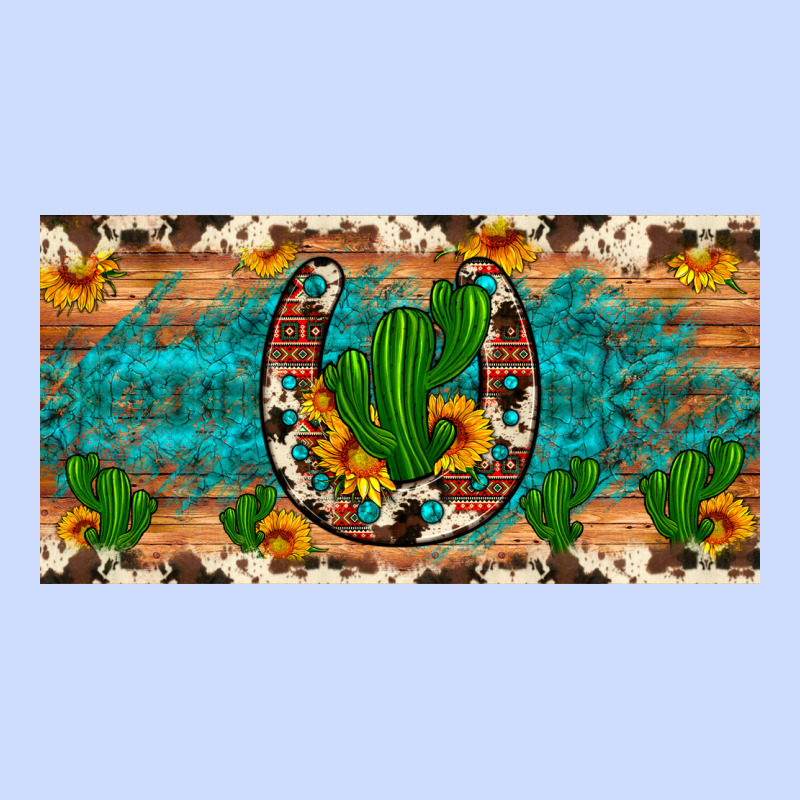 Cactus Sunflower Horseshoe License Plate Urban Heavy Tee by Artiststas | Teevron