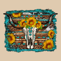 Longhorn Bull Skull Western Turquoise Background Heavyweight Sweatshirt | Teevron