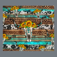 Longhorn Bull Skull Cowhide Leopard Turquoise Heavyweight Sweatshirt | Teevron
