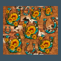 Sunflower Turquoise Leopard Cowhide Horseshoe Urban Heavy Tee | Teevron