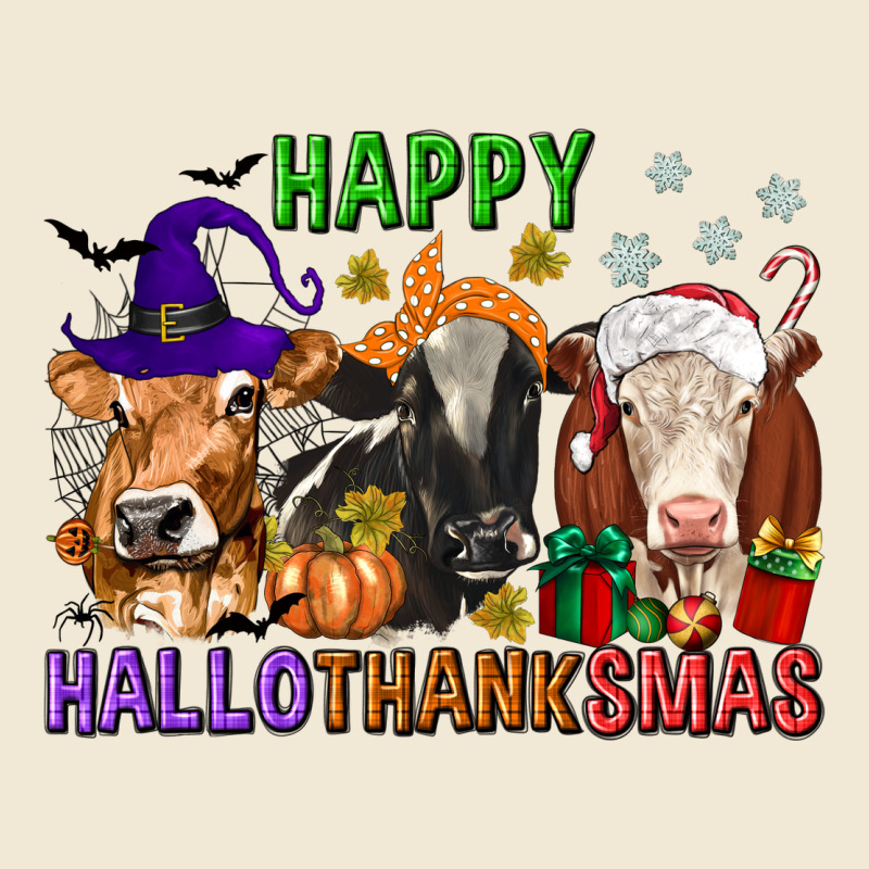 Happy Hallothanksmas With Cow Premium Tee by texasbilliewilder | Teevron