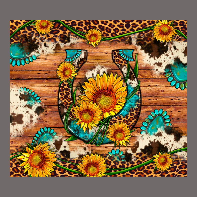 Sunflower Gemstone Leopard Cowhide Horseshoe Urban Heavy Tee by Artiststas | Teevron