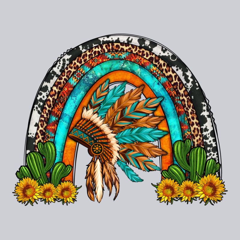 Indian Headdress Cactus And Sunflowers Rainbow Heavyweight Sweatshirt by Artiststas | Teevron
