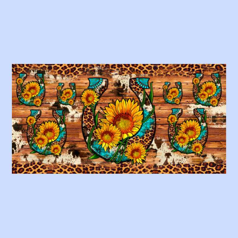 Sunflower Gemstone Leopard Cowhide Horseshoe License Plate Urban Heavy Tee by Artiststas | Teevron