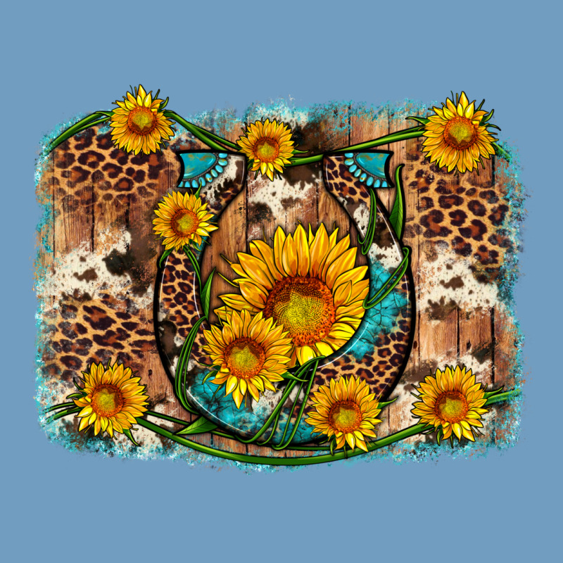 Sunflower Gemstone Leopard Cowhide Horseshoe Background Urban Heavy Tee by Artiststas | Teevron