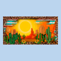 Western  Sunset Cactus Leopard Serape   License Plate Template Classic Tee | Teevron