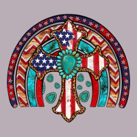 Gemstone Cross American Flag Turquoise Rainbow Vintage Tee | Teevron