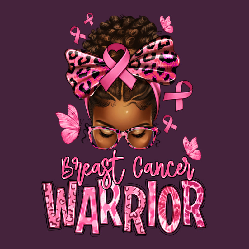 Brest Cancer Warrior Afro Messy Bun Premium Tee by texasbilliewilder | Teevron