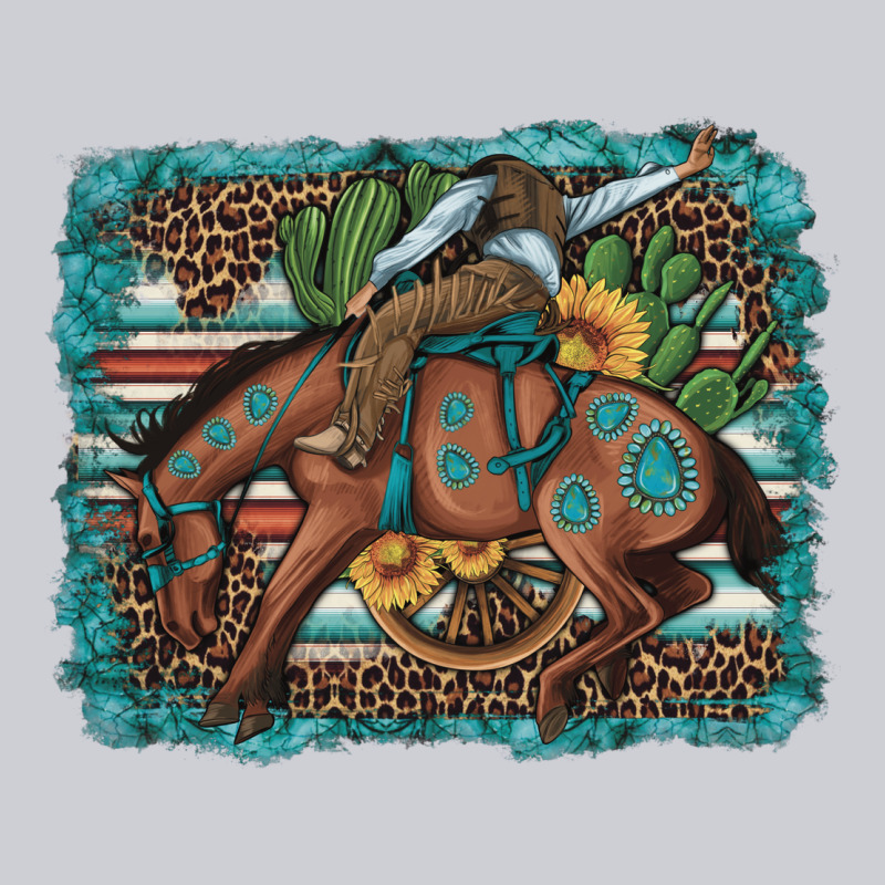 Bucking Bronco Cowboy Rodeo Cactus And Sunflowers Heavyweight Sweatshirt by Artiststas | Teevron