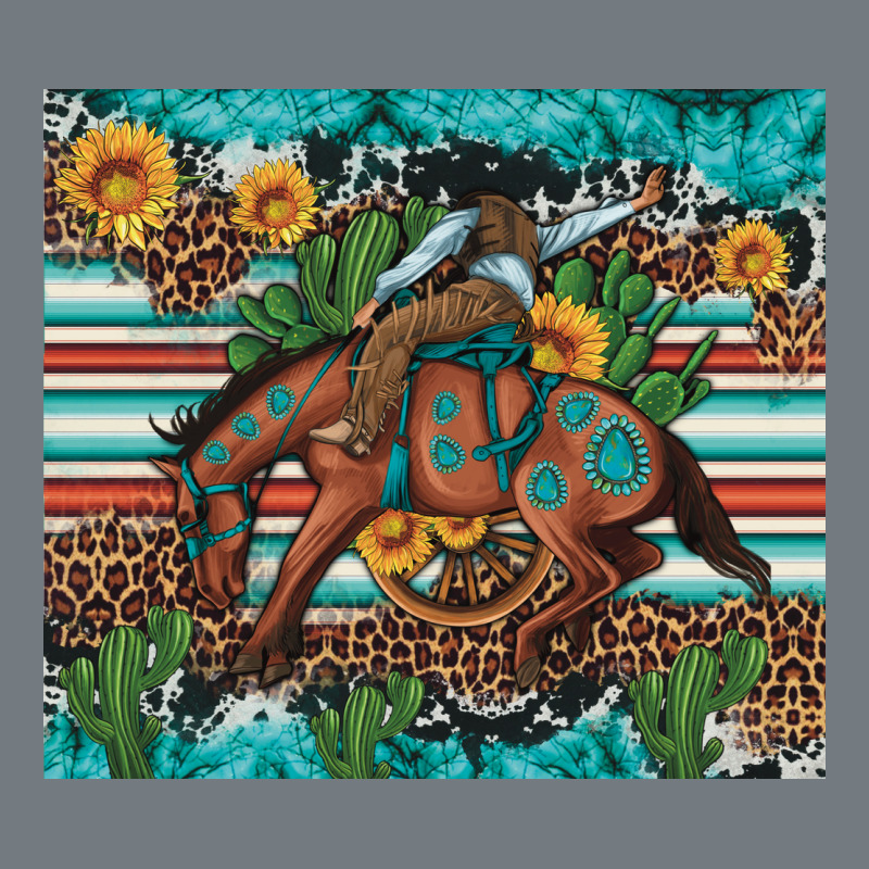 Bucking Bronco Cowboy Rodeo Cactus And Sunflowers Heavyweight Sweatshirt by Artiststas | Teevron