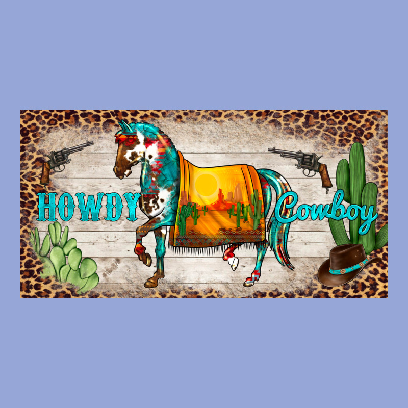 Western Howdy Cowboy Horse Sunset Weapon Cactus Leopard  License Plate Classic Tee by BarkalooDesign | Teevron