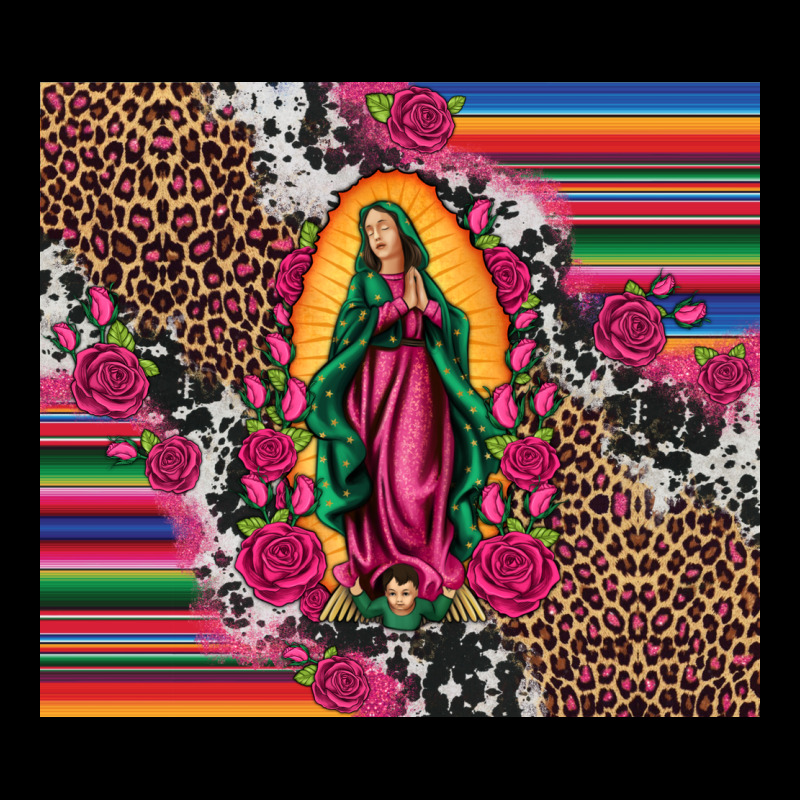 Our Lady Of Guadalupe Serape Background Tumbler Heavyweight Sweatshirt by Artiststas | Teevron