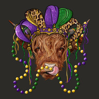 Highland Cow With Mardi Gras Hat Heavy Core Tee | Teevron