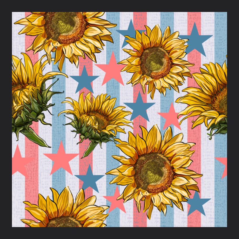 Patriotic Sunflowers Stripes And Stars Seamless Patrern Vintage Tee by BundleAndBundleShop | Teevron