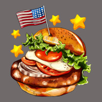 American Flag And Hamburger Urban Heavy Tee | Teevron