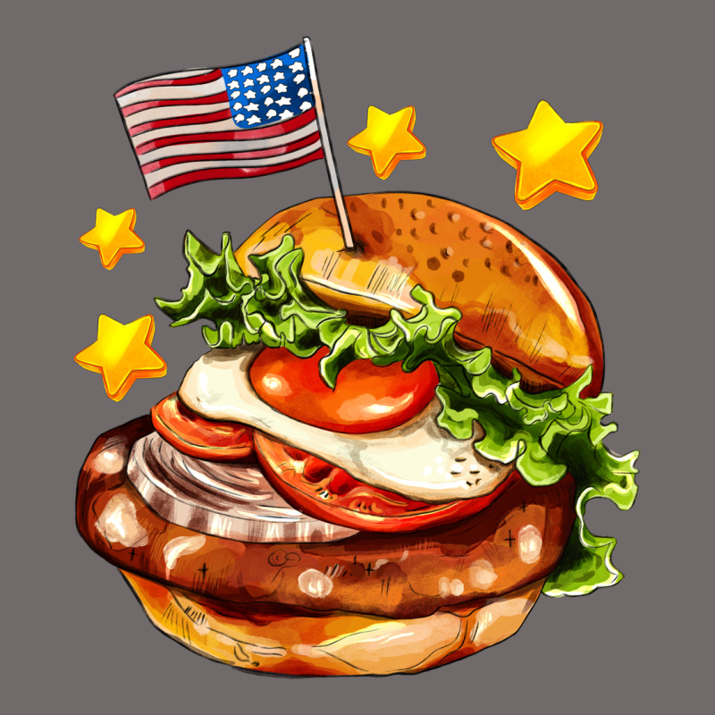 American Flag And Hamburger Urban Heavy Tee by AdoDesignShop | Teevron