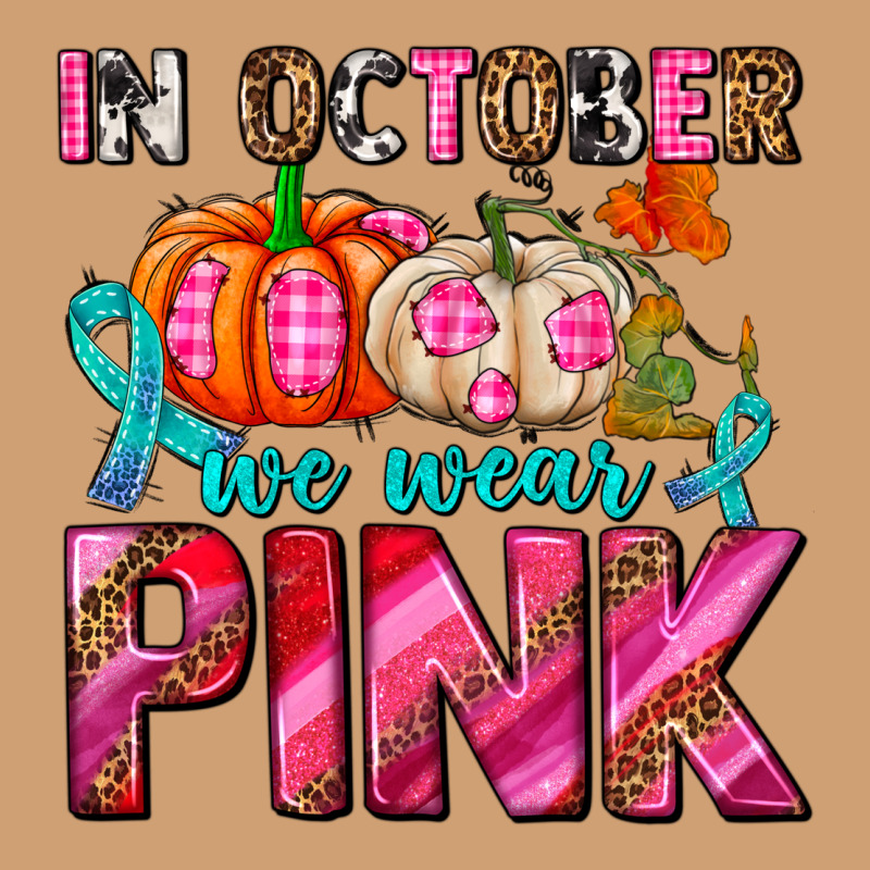 In October We Wear Pink With Pumpkins Vintage Tee by AdoDesignShop | Teevron