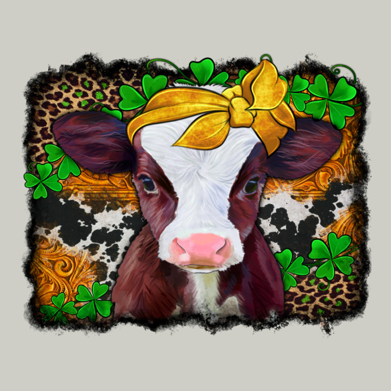 St Patricks Baby Cow With Leopard Background Heavyweight Hoodie by Jasminsmagicworld | Teevron